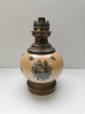 Pied de Lampe à Pétrole Oil Lamp Faïence Gien? Céramique Ancien. 