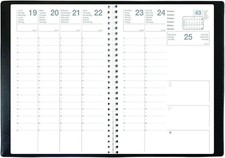 Exdi Mercure S Agenda Semainier civil 2026 spiralé Noir Format: 21x27 Neuf.