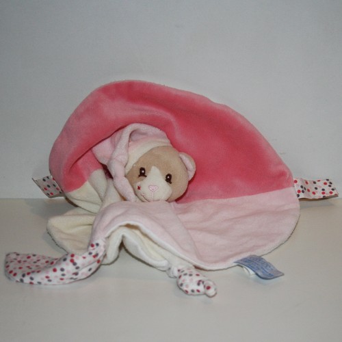 Doudou ours gipsy blanc rose - ours,