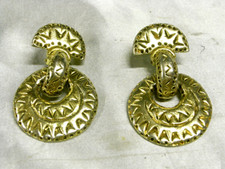 RÉMY DIS PAIRE BOUCLES D'OREILLE A PINCE DORMEUSE ANCIEN BIJOUX JEWEL VINTAGE