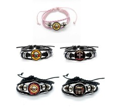 Bracelet GUNS N ROSES (GNR) ¤Cuir PU tressé avec médaillon¤ Modèle au choix¤NEUF