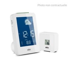 Réveil BRAUN Blanc - Radio-Piloté - Station Météo - LCD - BNC013WH-RC Mod. Expo