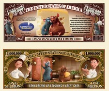 RATATOUILLE ! BILLET 1 MILLION DOLLAR US ! Collection DISNEY PIXAR Dessin Animé