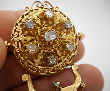 Broche Napoleon III à pampilles, Or 18 Carats , Diamants