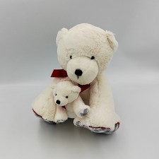 Doudou peluche ours blanc