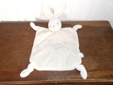 Doudou  plat Kaloo France peluche lapin beige