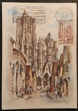 CARTE MAXIMUM CARD  1965 CATHÉDRALE DE BOURGES DE SPITZ & FRERES CHER 18