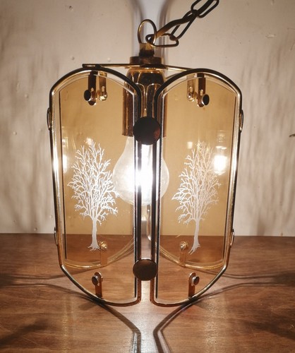 Suspension lampe métal doré