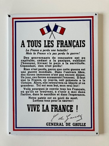 Plaque émaillée appel - , 18
