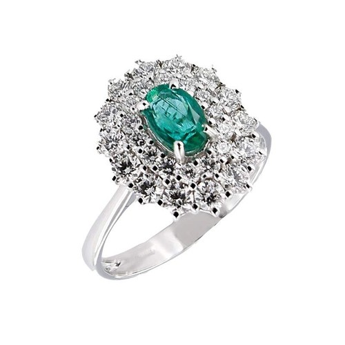 Bague solitaire émeraud avec - bague,