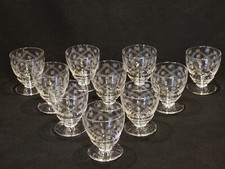 10 anciens verres à vin porto en cristal gravé ciselé art déco 