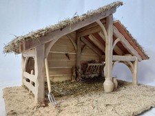 Crèche artisanale NOELLA , en bois, faite main