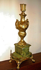 ANCIEN CANDÉLABRE CHANDELIER BOUGEOIR EN ONYX ET BRONZE-RÉGULE ? RETEINTÉ-H43 CM