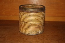  Pot en osier rotin cerclé métal DLG Gabriella Crespi Vintage 1960