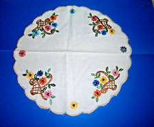 napperon rond dentelé  coton