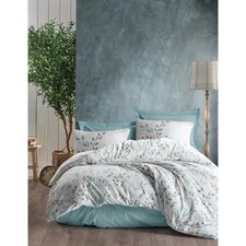 Parure de lit 1 housse de couette 220x240cm + 2 taies d'oreiller 60x60cm Menthe