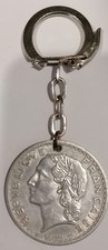 Pièce de 5 Francs LAVRILLIER 1949 en Aluminium  montée en Porte Clés années 1960