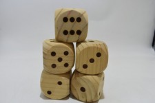 Lot de 5 gros Dés en bois jeu