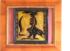 Ancien carreau céramique Jean LURCAT le coq jaune