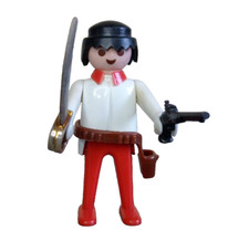Playmobil Soldat Cavalerie Sabre Pistolet Guerre Sécession Uniforme Rouge - TBE