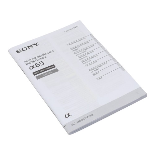 Sony a65 instructions - instructions, manuel