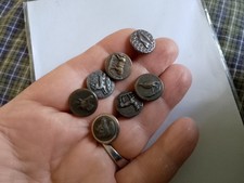 Lot de 7 Boutons de vénerie  Bouton de chasse anciens Sanglier Cerf ..