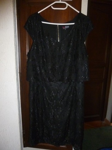 Robe cocktail dentelle noir - robe,