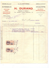 GRENOBLE (38) Concessionnaire AMILCAR FORD HOTCHKISS ROSENGART "DURAND" en 1932