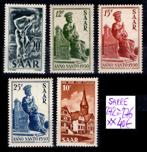 Sarre timbres 272 à 276 - :,