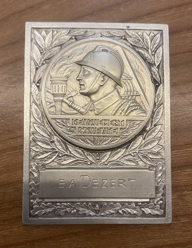 Plaque médaille bronze