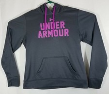 Under Armour Hoodie Gray&Pink Athletic Long Sleeve Pullover Jacket Large 