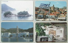 Lot de 4 Cartes téléphoniques / Télécartes / Grèce ThaeKapta Greece