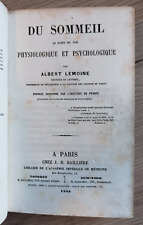 Du sommeil, physio. et psycho. par  A. Lemoine, Chez Baillière, 1855