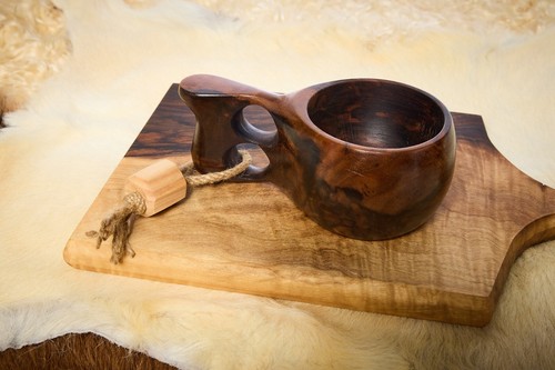 Black walnut kuksa handcarved - black, kuksa,