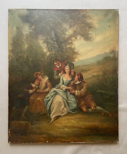 Scène champêtre huile sur - scène, champêtre,