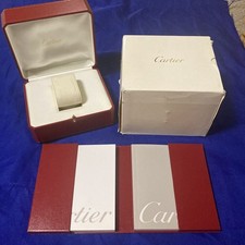 VINTAGE AUTHENTIQUE CARTIER boîtier boite montre livret rouge CO 1018 cuir 25...