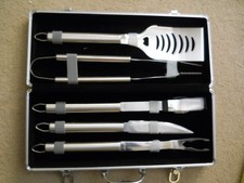 Gourmet  Barbecue tools in stainless steel box