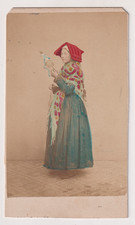CDV Pacault à Pau - Femme Costume pyrénéen Colorisée - Vintage print c.1866