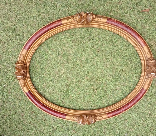 Ancien cadre ovale bois - ancien,