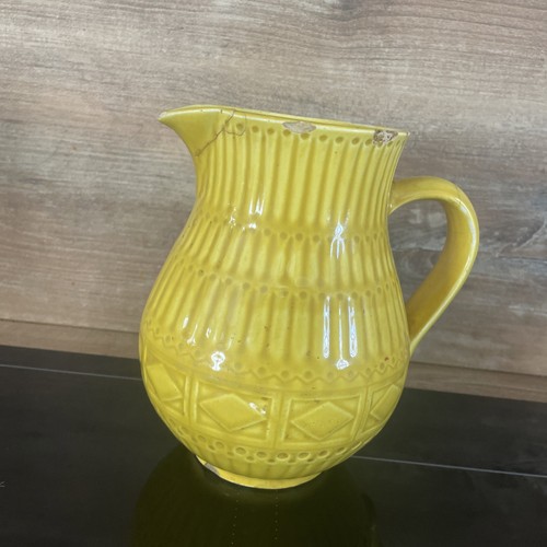 Pichet jaune barbotine digoin - jaune,