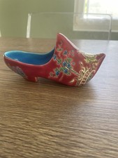 Ancien sabot en émaux de Longwy rouge