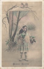 CP BONNE ANNEE PETITE FILLE