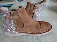 Boots Bottines Fille Taille 32 Cuir Daim