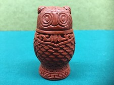 THE FRANKLIN MINT COLLECTORS TREASURY OF OWLS CHINESE CINNABAR LACQUER RED OWL