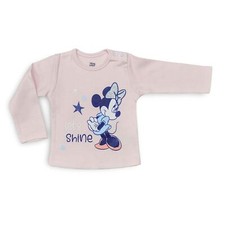 T-Shirt Bébé Disney MINNIE MOUSE En Coton Doux Fille Manches Longues 4004