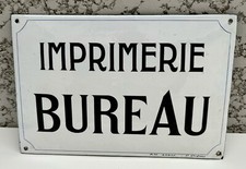 Plaque émaillée bombée Imprimerie Bureau