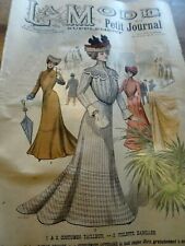 ANCIENNE REVUE LA MODE DU PETIT JOURNAL AVEC PATRON COL EN LINON N°20 1901