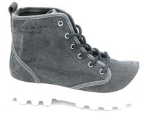 Felmini D056 Bottines À Lacets En Tissu Coton Bleu Avio Semelle C/Armato D