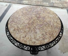 table art déco fer forgé marbre