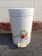 Poubelle vintage Brabantia 12L à pédale – déco fruits – métal blanc